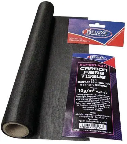 Deluxe Carbon Fibre Tissue 10g/m², 750mm x 300mm