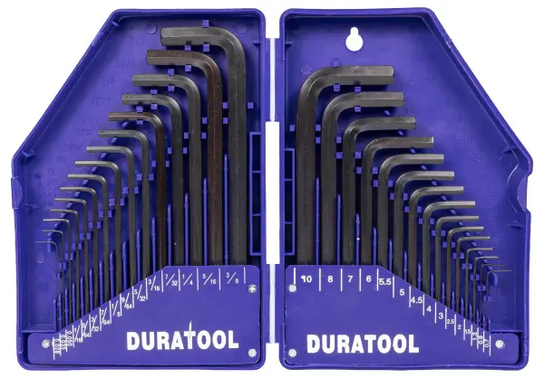 Duratool Metric & Imperial Hex Key Set, 30 Piece