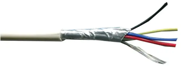 PRO POWER 4-aderige afgeschermde alarmkabel, 0,22mm², wit, 100m