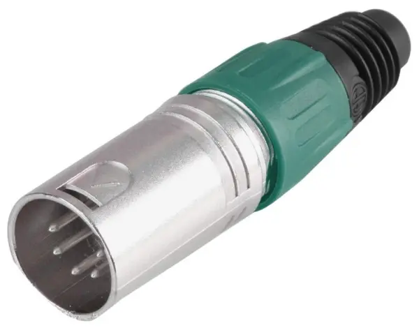 PRO SIGNAL Spinotto XLR a 5 Poli, Verde, Montaggio su Cavo
