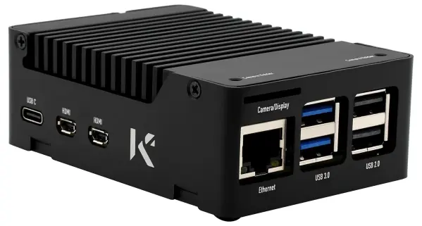 KKSB Raspberry Pi 5 Aluminium Heatsink Case, Black