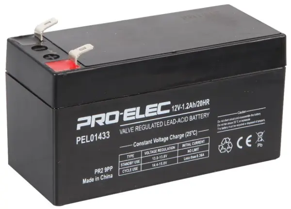 PRO ELEC - Batterie plomb-acide AGM 12V 1,2Ah