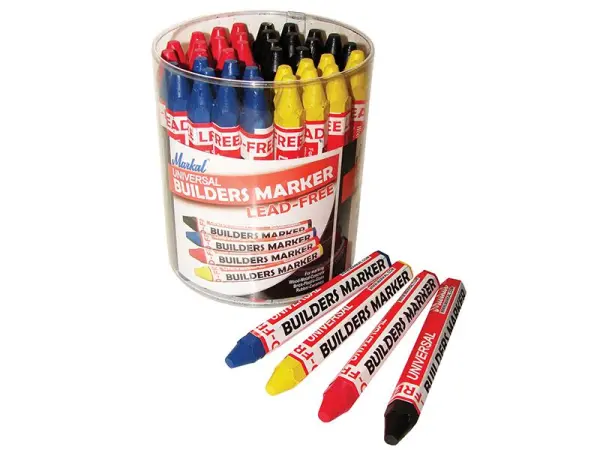Markal Builder's Marker, Non-Toxic, 48-Pack