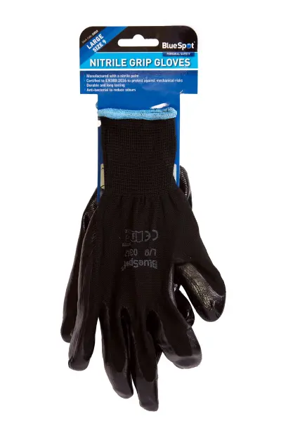 Blue Spot Tools - Nitrile Grip Gloves (Large)