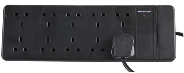 PRO ELEC - Πολυπρίζα 10 Θυρών, 1m, Μαύρη