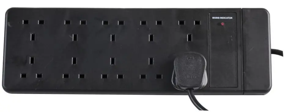 PRO ELEC Multiprise 10 Prises, 1m, Noir