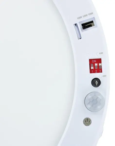 INTEGRAL LED Multi-Fit Edge PIR Downlight, Adjustable Wattage, White