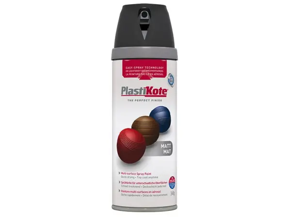 PlastiKote Twist & Spray Matt Schwarz 400ml