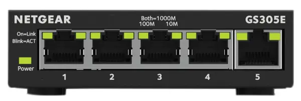 NETGEAR 5-Port Gigabit Managed Plus Desktop Switch GS305E