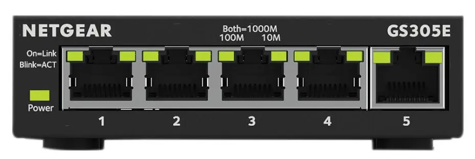 NETGEAR 5-Port Gigabit Managed Plus Desktop Switch GS305E