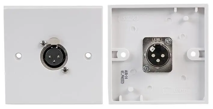 PRO SIGNAL Placa de Parede para Soquete XLR, Branco, Montagem 1G UK