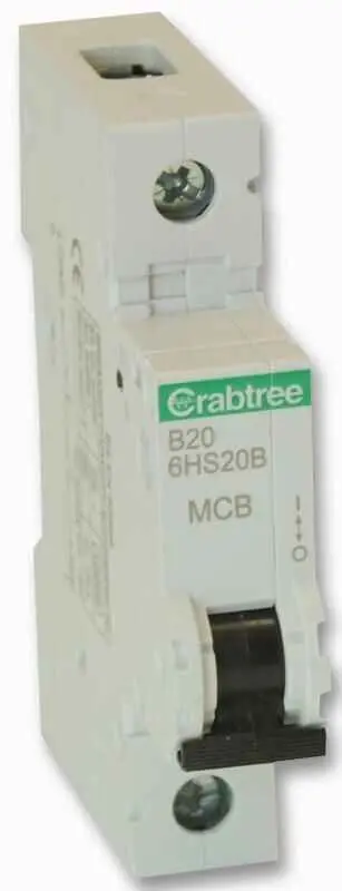 CRABTREE - MCB 20A SP, Lengkung B 10kA