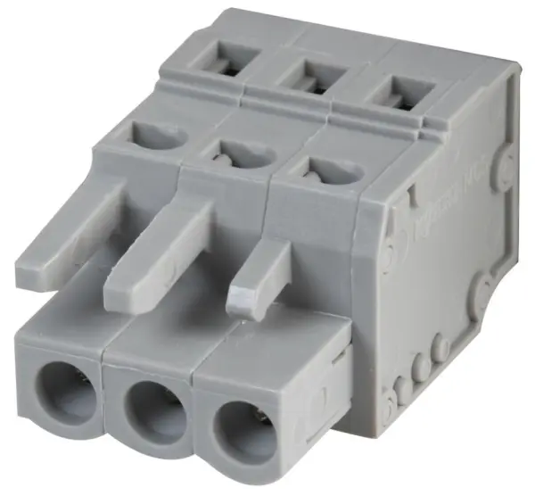 WAGO Pluggable Terminal Socket Connector, 3-Way, 5mm Pitch, Grey