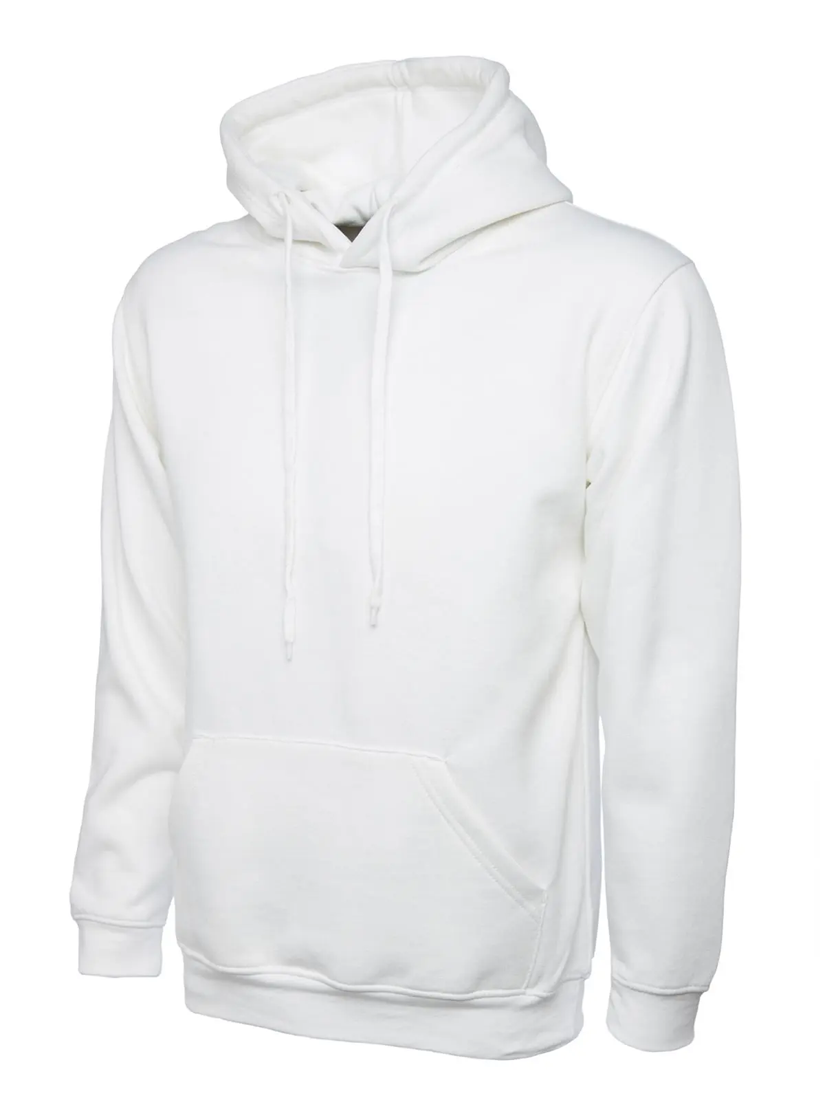 Uneek Unisex Classic Hooded Sweatshirt, 50% Polyester 50% Cotton, White, XL