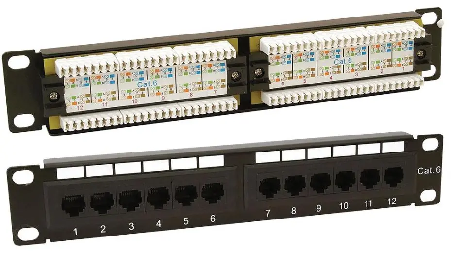KAUDEN Panneau de brassage Cat6 12 ports 1U (10 pouces)