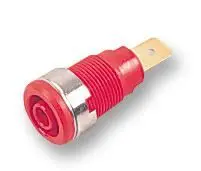 MC 4mm Shrouded Socket, Red, Gold Plated, 5 Pack