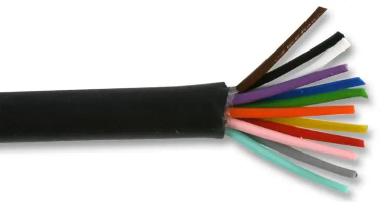 PRO ELEC 12 Core Unscreened Cable, 0.2mm², PVC, Black, 25m