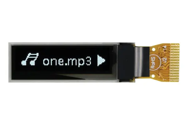 MIDAS DISPLAYS OLED Graphic Display Module 96x16, White on Black, 3V I2C