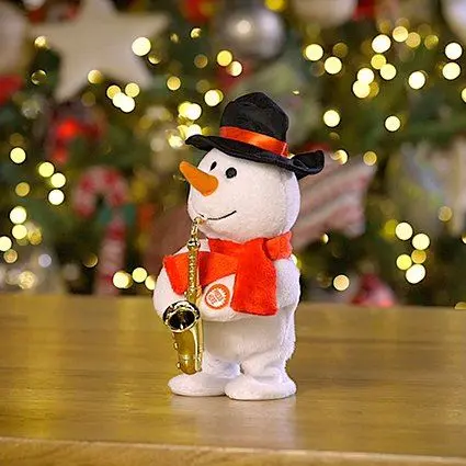 Premier Battery Operated Dancing Musical Saxophone Figure - Snowman, 20 cm