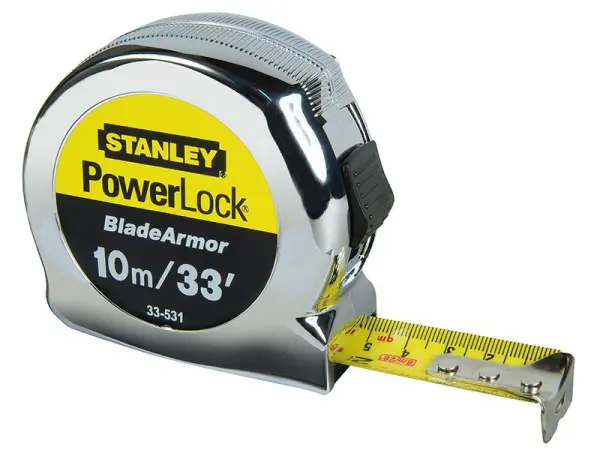 STANLEY PowerLock BladeArmor Téad Tomhais, 10m/33ft, Leithead 25mm