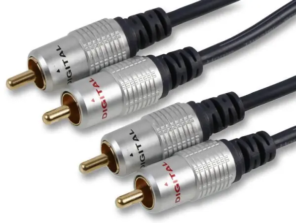 Pro Signal 2× RCA kabel Mužský-Mužský stereo audio, 10m, černý