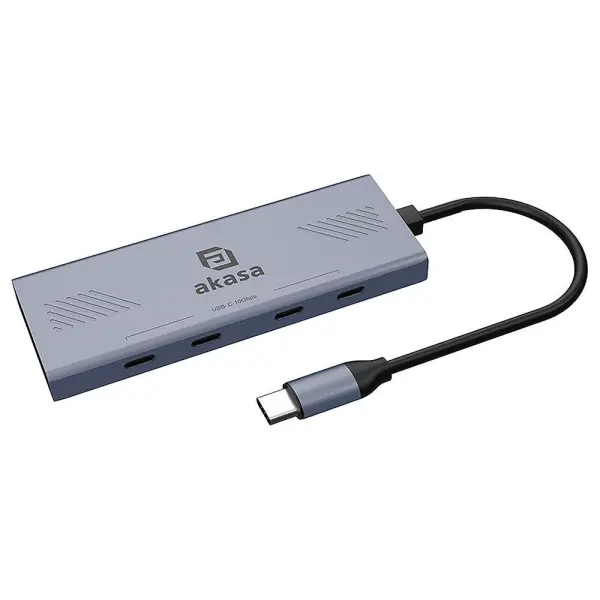 Akasa USB 3.2 Gen 2 Four-Port USB-C Hub, 10Gbps, 180mm Cable