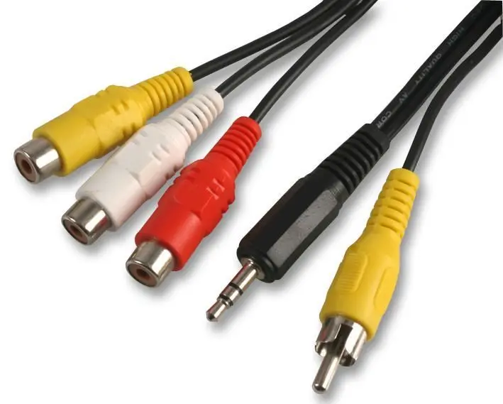 Pro Signal Kabel 3× RCA na 3,5mm Jack + Phono zástrčka, 300mm