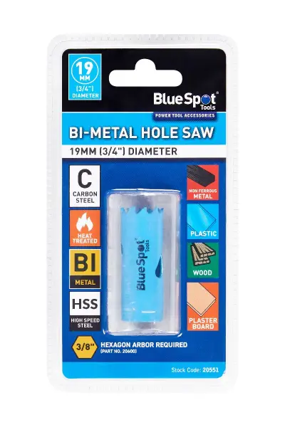 Blue Spot Tools 19mm 雙金屬 開孔鋸 專業級鑽孔工具