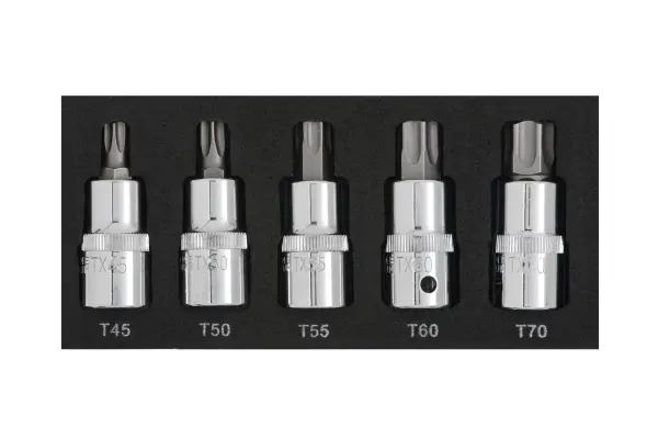 Blue Spot Tools - Set Bit Torx 1/2'' 5 Keping (T45-T70) dalam Foam EVA