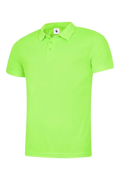 Uneek Unisex Ultra Cool Polo Shirt - 100% Polyester, Electric Green, 3XL