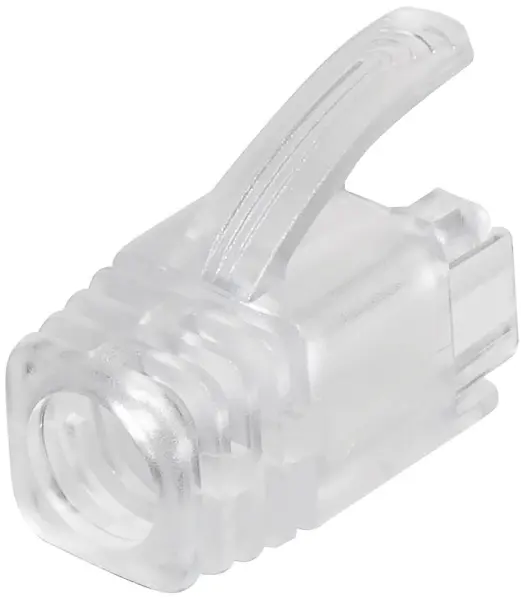 Cat6a RJ45 Boots for 7.5mm Cables, Clear, Pack of 100