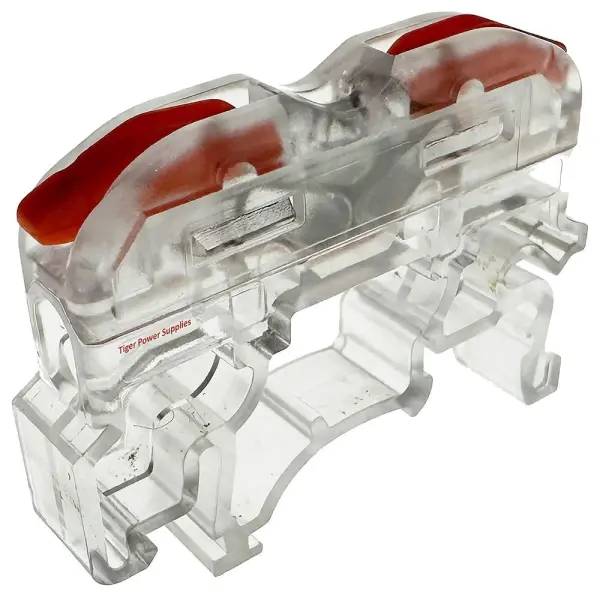 Tiger Power 2 Conductor Through Terminal Block with Lever Locks - Clear 24 600V 32A