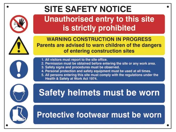 SCAN Composite Site Safety Notice, 800mm x 600mm