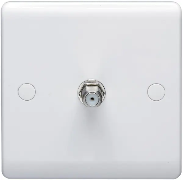 Prise satellite F-Type 1 point Volex, blanc