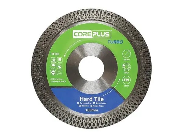 CorePlus HT105 Turbo Diamond Blade, 105mm, Hard Tile Cutting