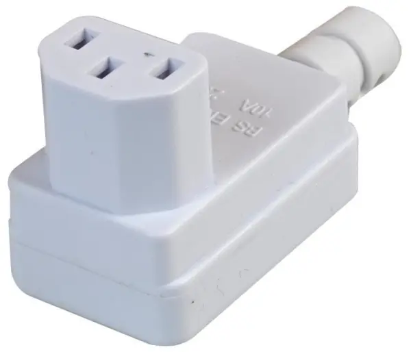 Pro Elec Rewireable IEC C13 Plug, Right Angled, White, 10A 250V