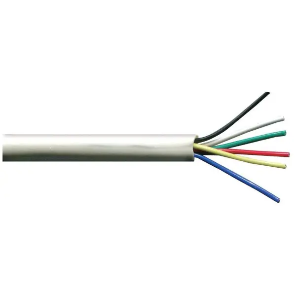 PRO POWER 6 Core Alarm Cable LSF, 0.22mm², White, 100m