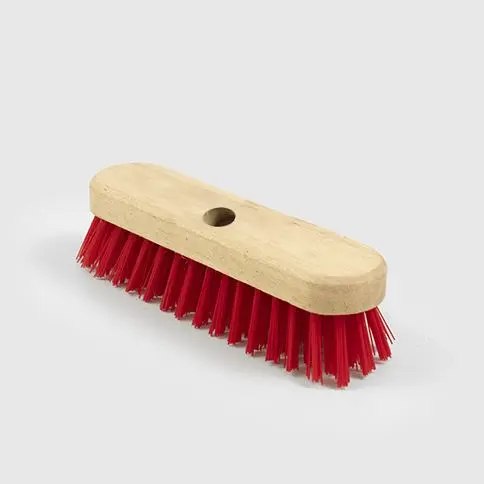 Head Only 9 Inch Deck Scrub, Red PVC, Threaded Hole