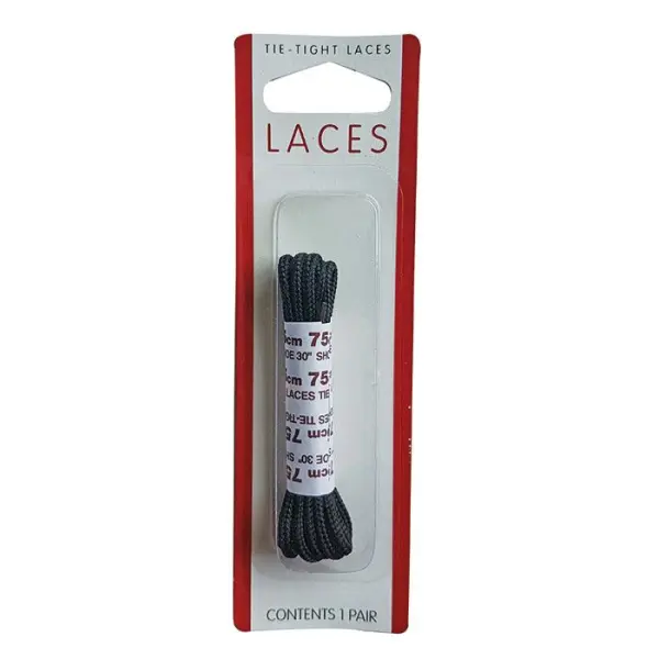 Fine Round Shoe Laces 75cm Black