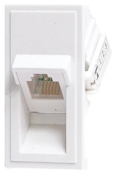 Module téléphonique TUK style européen RJ11/12, 1 port, Blanc