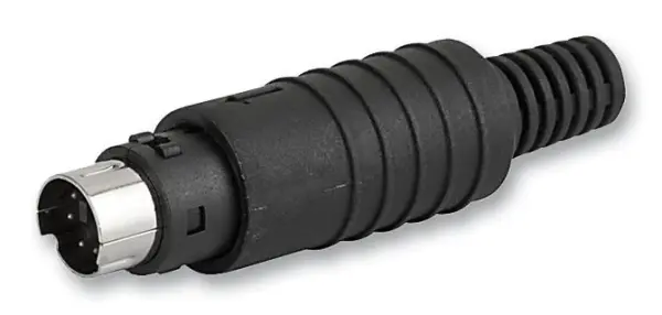 SCHURTER Mini-DIN konektor, 6pinový, stříbrné kontakty, letované terminály