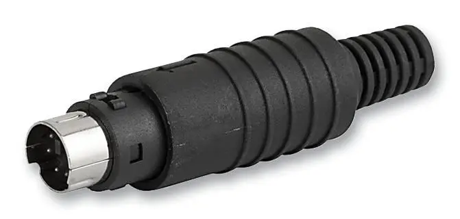 SCHURTER Mini-DIN konektor, 6pinový, stříbrné kontakty, letované terminály