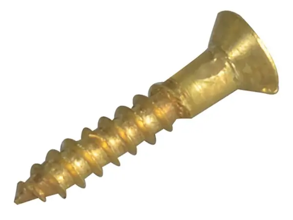 ForgeFix 木工用スリット付き真鍮製丸頭木ネジ 5/8×4 40本入り
