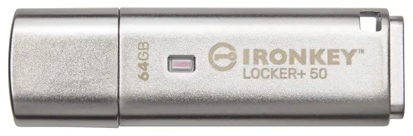 KINGSTON IronKey Locker+ 50 USB 3.2 Gen 1 Secure Flash Drive 64GB