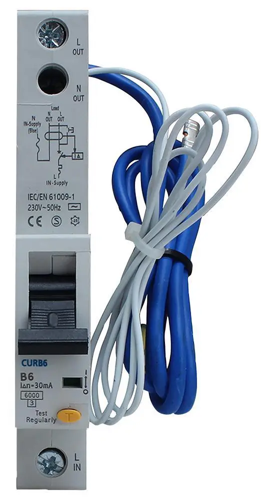 BG Electrical 6A Single Pole RCBO, B Curve, Type AC