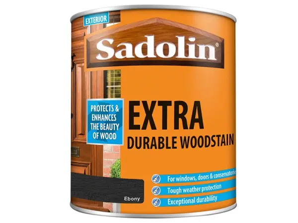 Sadolin Extra - Vernis Bois Extérieur Extra Résistant, Ébène, 1 Litre