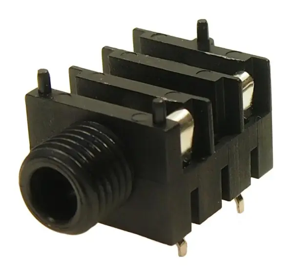 CLIFF 6.35mm モノジャックソケット ナット付き 曲脚タイプ