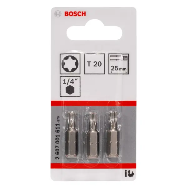 Bosch Extra Harde T20 Schroevendraaier Bits 25mm (3 stuks)