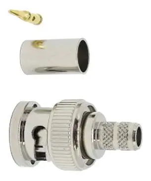 VDC 75 Ohm BNC Crimp Plug for RG59 Cable, Gold Plated, 2GHz