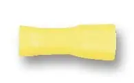Multicomp Pro Yellow 6.3mm Fully Insulated Female Push On Crimp Terminal, 100-P